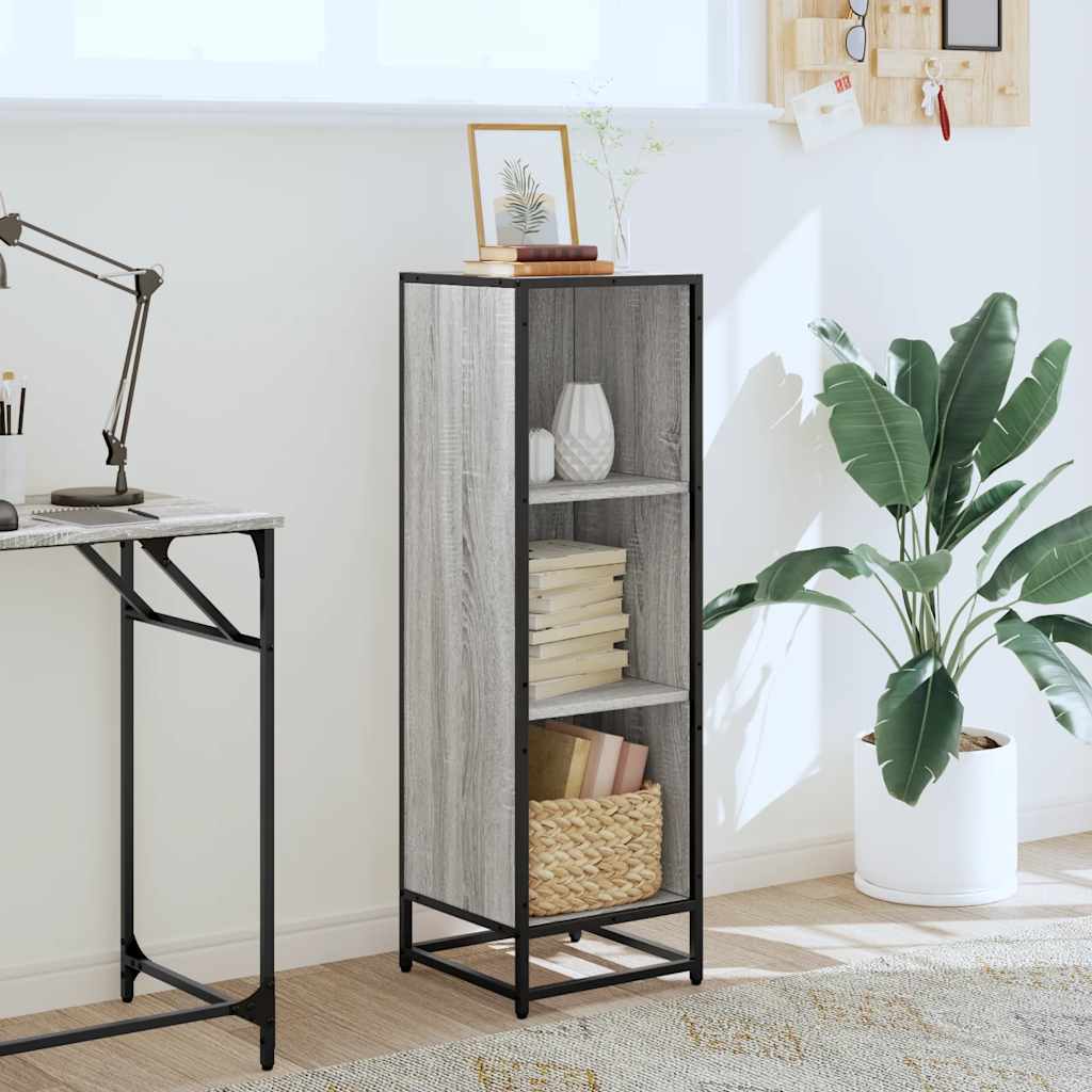 Βιβλιοθήκη Γκρι sonoma 33,5x33x107,5 εκ. Επεξεργασμένο Ξύλο - Pakobazaar
