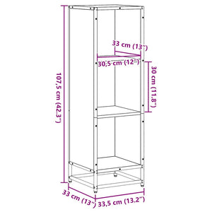 Βιβλιοθήκη Γκρι sonoma 33,5x33x107,5 εκ. Επεξεργασμένο Ξύλο - Pakobazaar