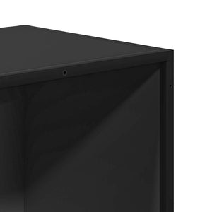 Βιβλιοθήκη Μαύρο 65,5x33x107,5 εκ. από Επεξεργασμένο Ξύλο