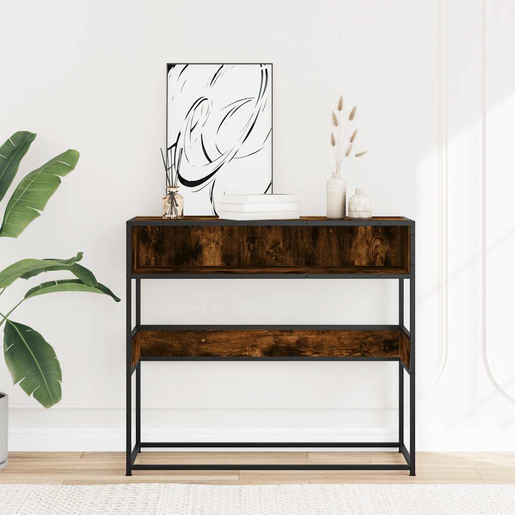 Τραπέζι Κονσόλα Καπνιστή Δρυς 90x35x80 εκ. Επεξεργασμένο Ξύλο