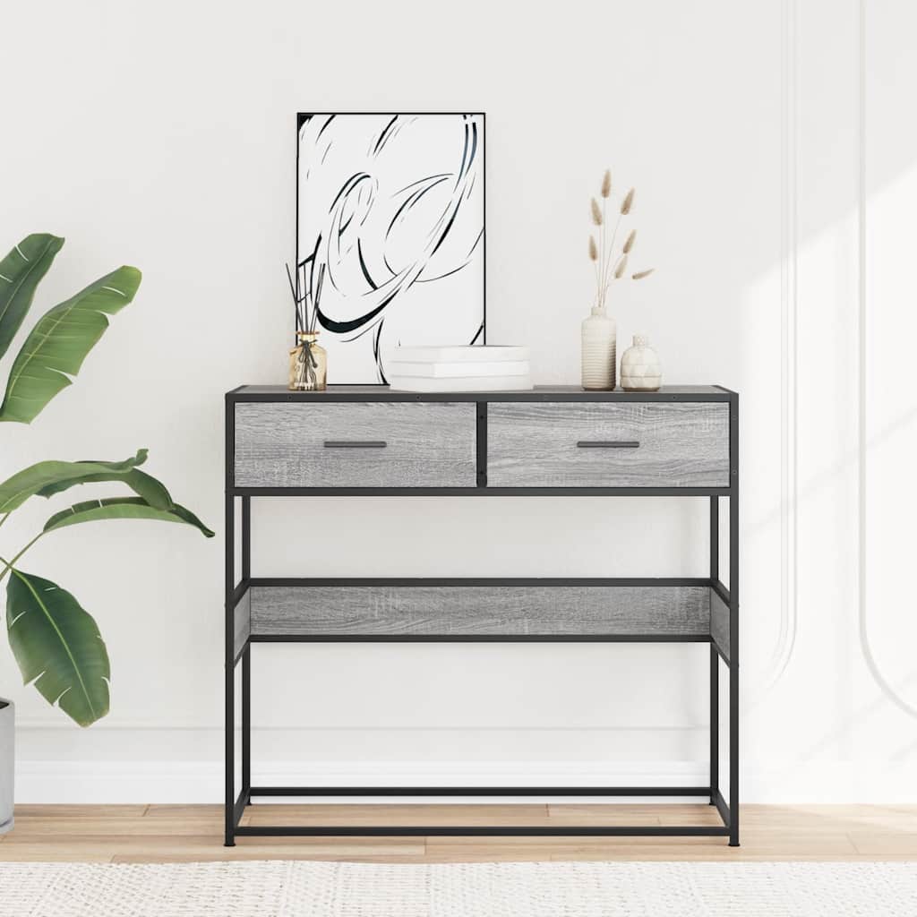 Τραπέζι κονσόλας Γκρίζο Σονόμα 90x35x80 cm Ξύλινη κατασκευή