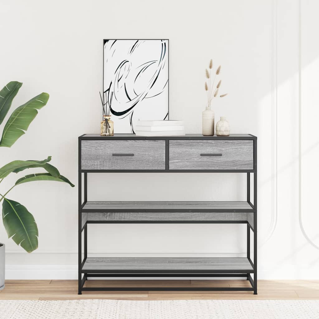 Τραπέζι κονσόλας Γκρίζο Σονόμα 90x35x80 cm Ξύλινη κατασκευή