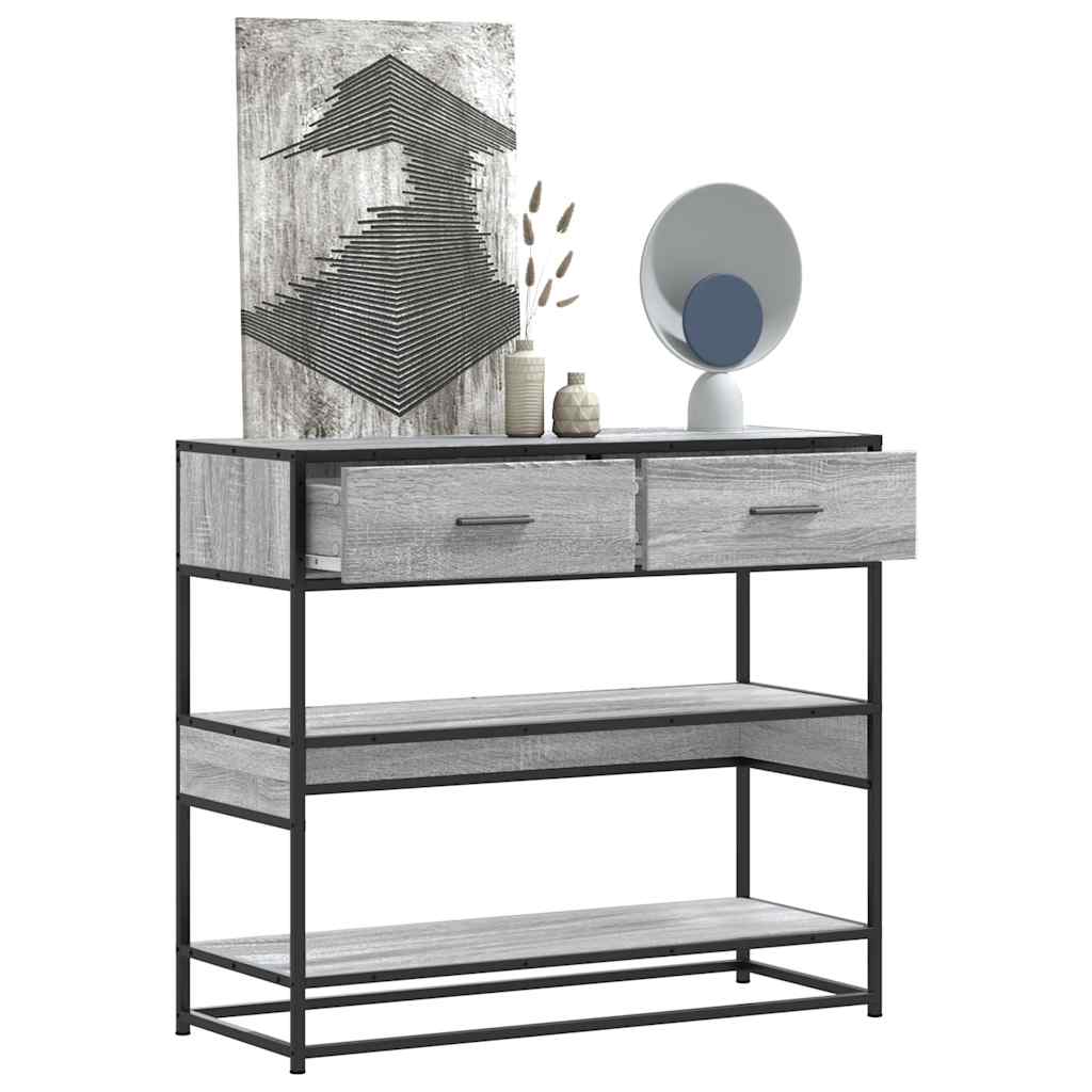 Τραπέζι κονσόλας Γκρίζο Σονόμα 90x35x80 cm Ξύλινη κατασκευή