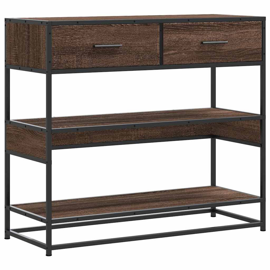 Τραπέζι Κονσόλα Καφέ Δρυς 90x35x80 εκ. Επεξεργασμένο Ξύλο - Pakobazaar