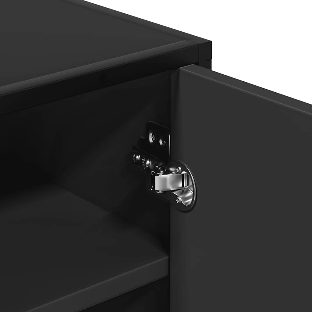 Παπουτσοθήκη Μαύρο 48x38x97,5 εκ. από Επεξεργασμένο Ξύλο