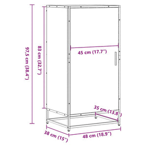 Παπουτσοθήκη Καπνιστή Δρυς 48x38x97,5 εκ. Επεξεργασμένο Ξύλο