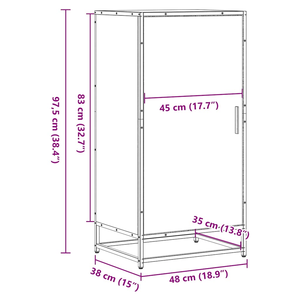 Ράφι παπουτσιών καφέ δρυς 48x38x97,5 cm Κατασκευασμένο ξύλο