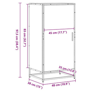 Ράφι παπουτσιών καφέ δρυς 48x38x97,5 cm Κατασκευασμένο ξύλο