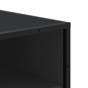 Παπουτσοθήκη Μαύρο 48x38x97,5 εκ. από Επεξεργασμένο Ξύλο