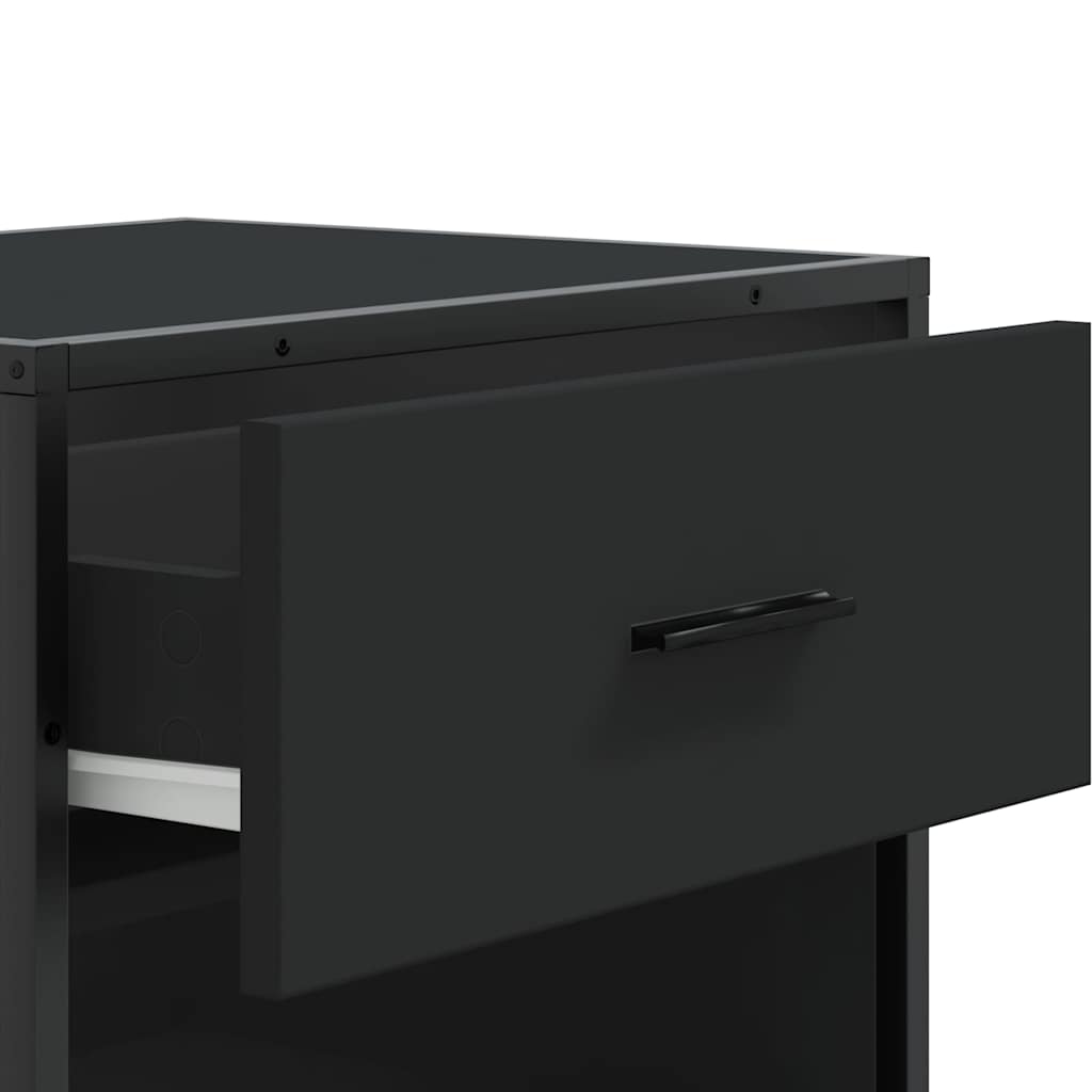 Παπουτσοθήκη Μαύρο 48x38x97,5 εκ. από Επεξεργασμένο Ξύλο