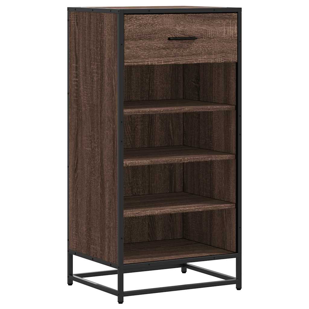 Ράφι παπουτσιών καφέ δρυς 48x38x97,5 cm Κατασκευασμένο ξύλο