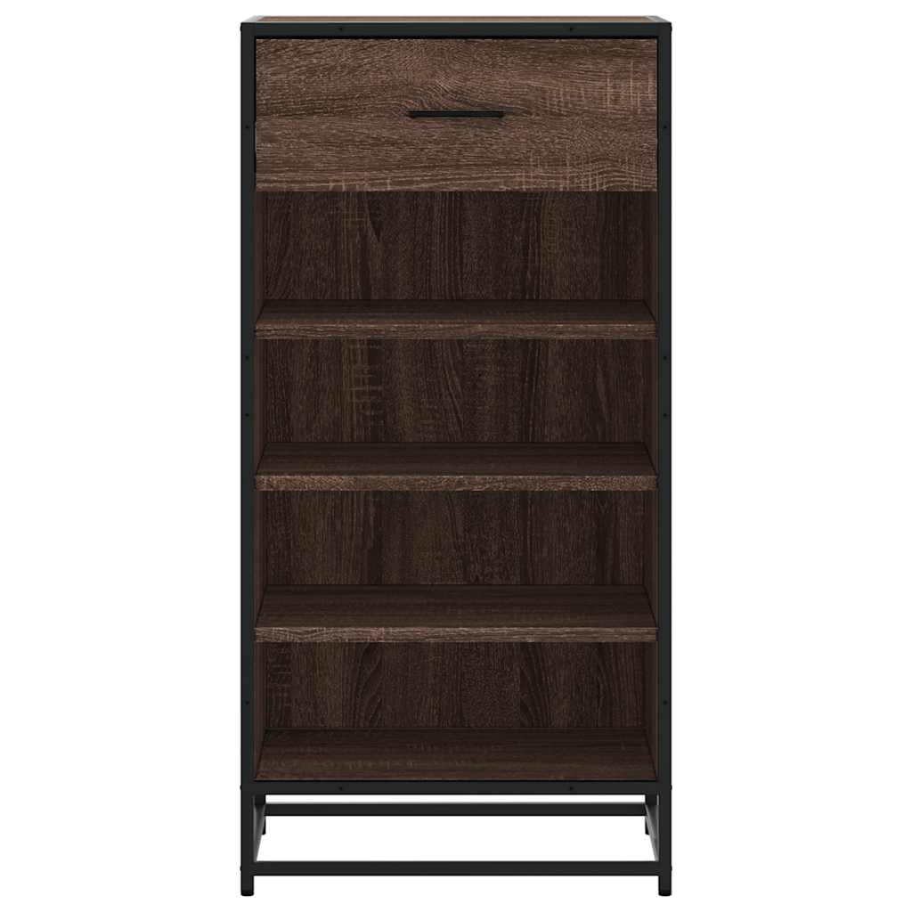 Ράφι παπουτσιών καφέ δρυς 48x38x97,5 cm Κατασκευασμένο ξύλο