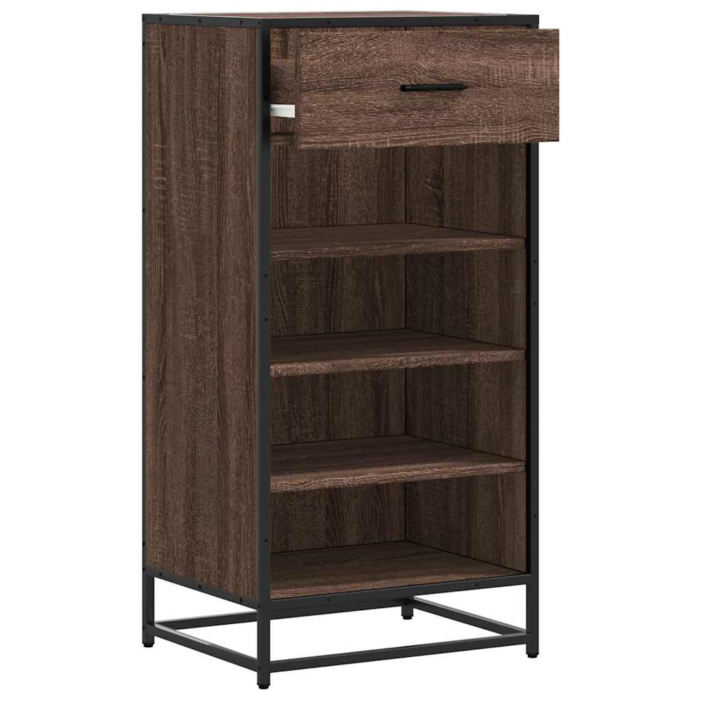 Ράφι παπουτσιών καφέ δρυς 48x38x97,5 cm Κατασκευασμένο ξύλο