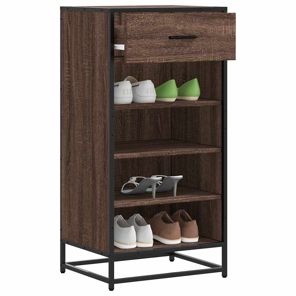 Ράφι παπουτσιών καφέ δρυς 48x38x97,5 cm Κατασκευασμένο ξύλο