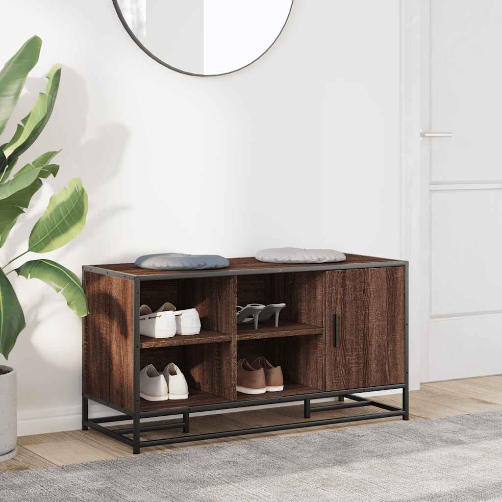 Πάγκος παπουτσιών καφέ δρυς 100x40x53,5 cm