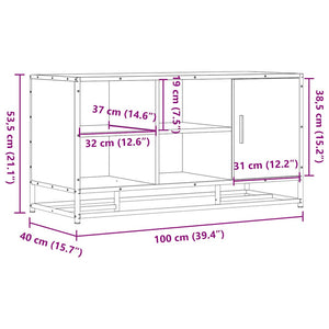 Πάγκος παπουτσιών καφέ δρυς 100x40x53,5 cm