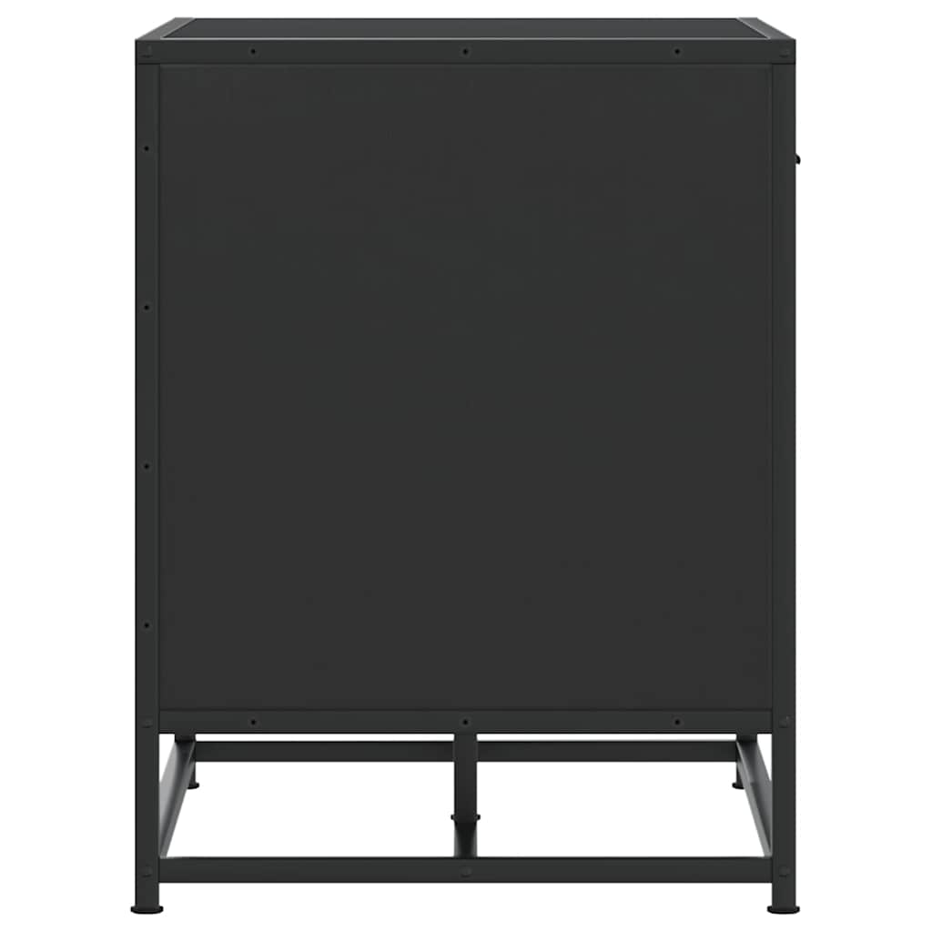 Παπουτσοθήκη Μαύρη 60x40x53,5εκ. από Επεξεργασμένο Ξύλο μέταλλο