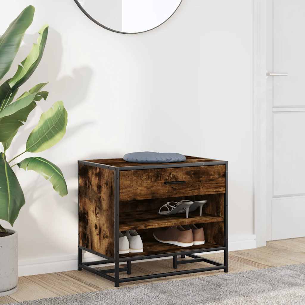 Πάγκος παπουτσιών Δρυς Καπνιστό 60x40x53,5cm Επεξεργασμένο ξύλο