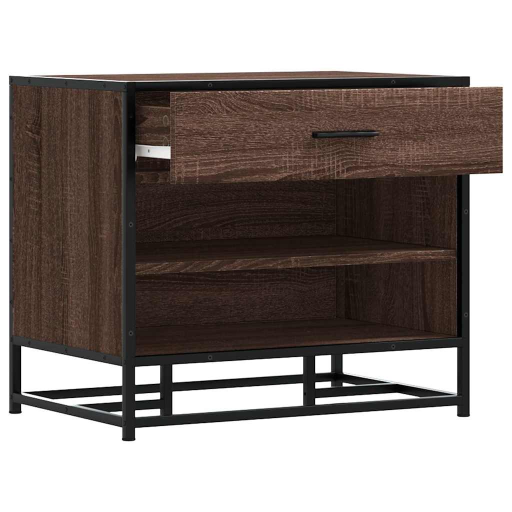 Παγκάκι παπουτσιών καφέ δρυς 60x40x53,5 cm