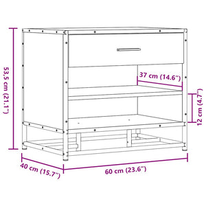 Παγκάκι παπουτσιών καφέ δρυς 60x40x53,5 cm