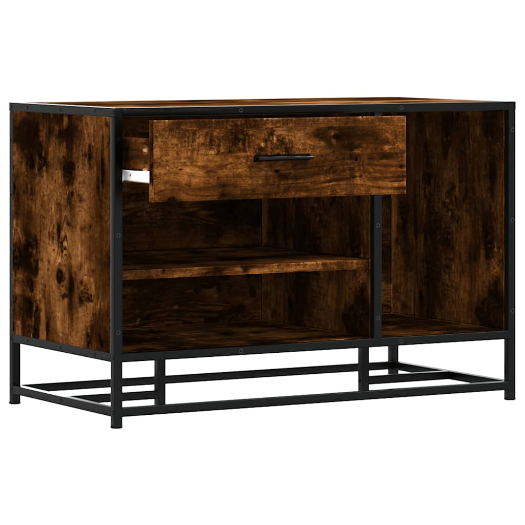 Πάγκος παπουτσιών  Καπνιστή βελανιδιά 80x40x53,5 cm