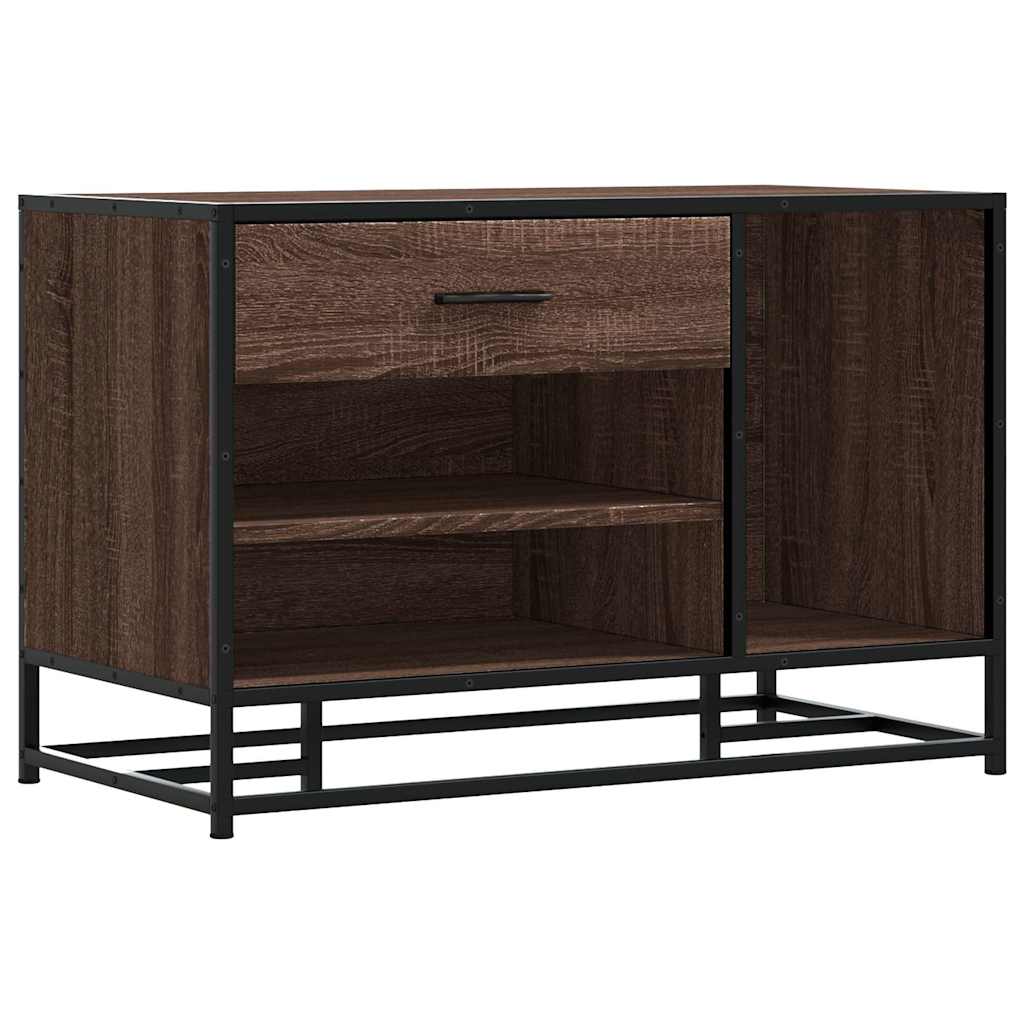 Πάγκος παπουτσιών καφέ δρυς 80x40x53,5 cm