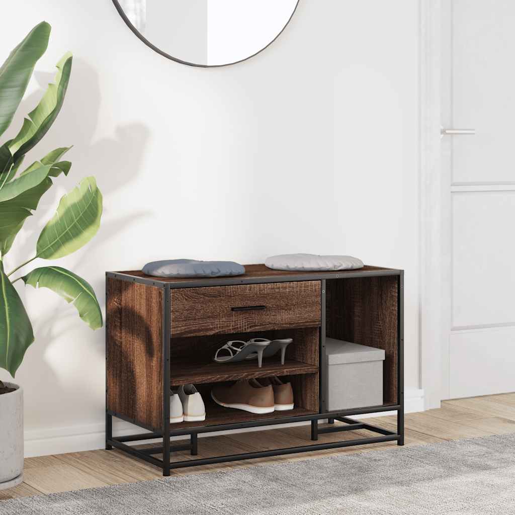 Πάγκος παπουτσιών καφέ δρυς 80x40x53,5 cm