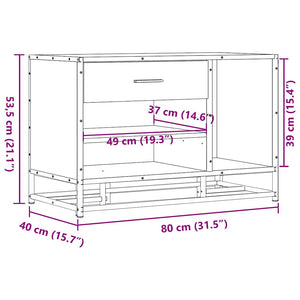 Πάγκος παπουτσιών καφέ δρυς 80x40x53,5 cm