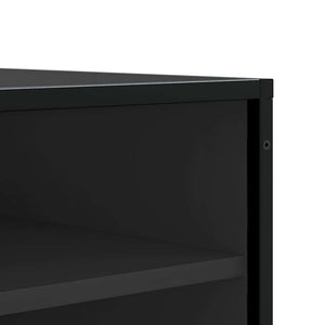 Παπουτσοθήκη Μαύρη 84x40x53,5εκ. από Επεξεργασμένο Ξύλο μέταλλο - Pakobazaar