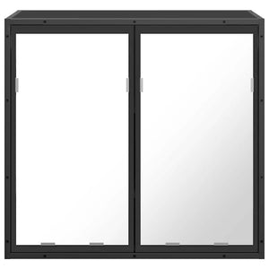 Καθρέφτης Μπάνιου με Ντουλάπι Μαύρος 65x20x60 εκ. Επεξ. Ξύλο