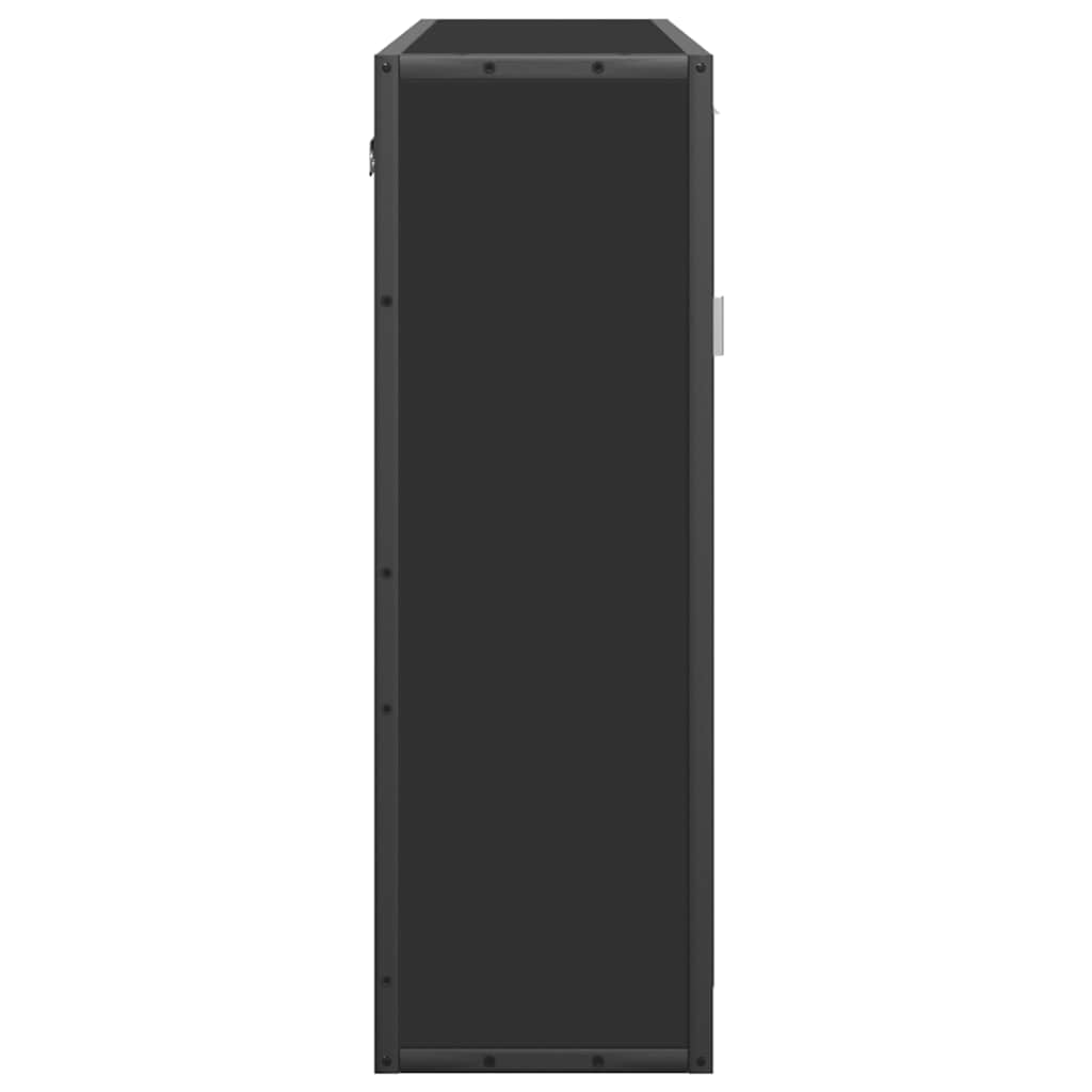 Καθρέφτης Μπάνιου με Ντουλάπι Μαύρος 65x20x60 εκ. Επεξ. Ξύλο