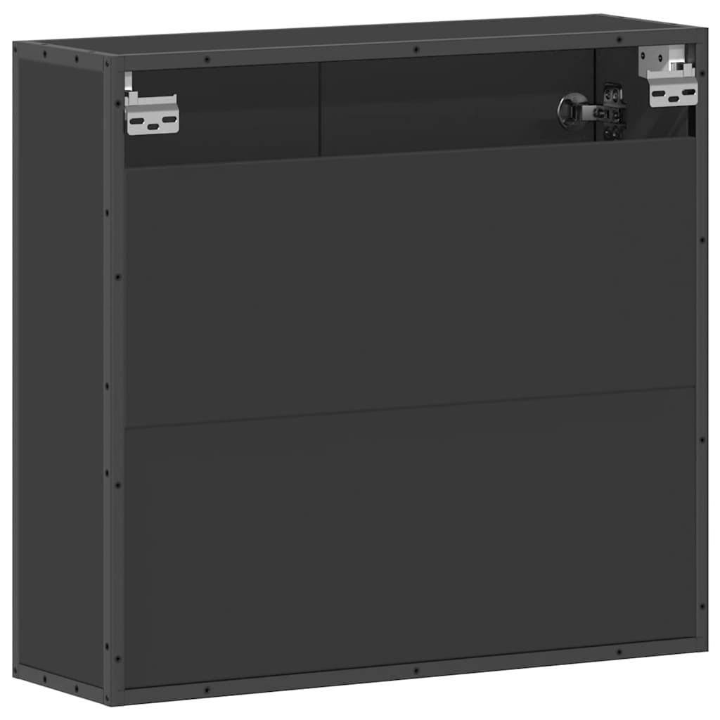 Καθρέφτης Μπάνιου με Ντουλάπι Μαύρος 65x20x60 εκ. Επεξ. Ξύλο