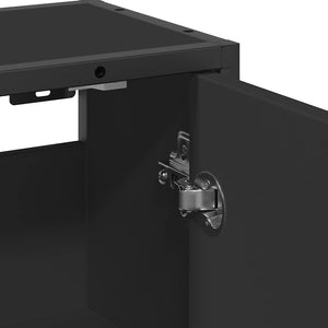 Καθρέφτης Μπάνιου με Ντουλάπι Μαύρος 65x20x60 εκ. Επεξ. Ξύλο