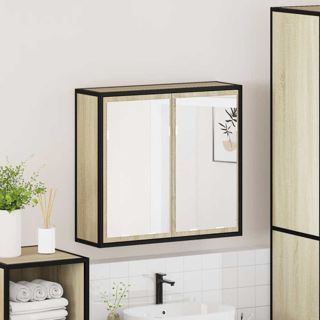 Ντουλάπι Καθρέφτη Μπάνιου Sonoma Δρυς 65 x 20 x 60 εκ. από Τεχνητό Ξύλο - Pakobazaar