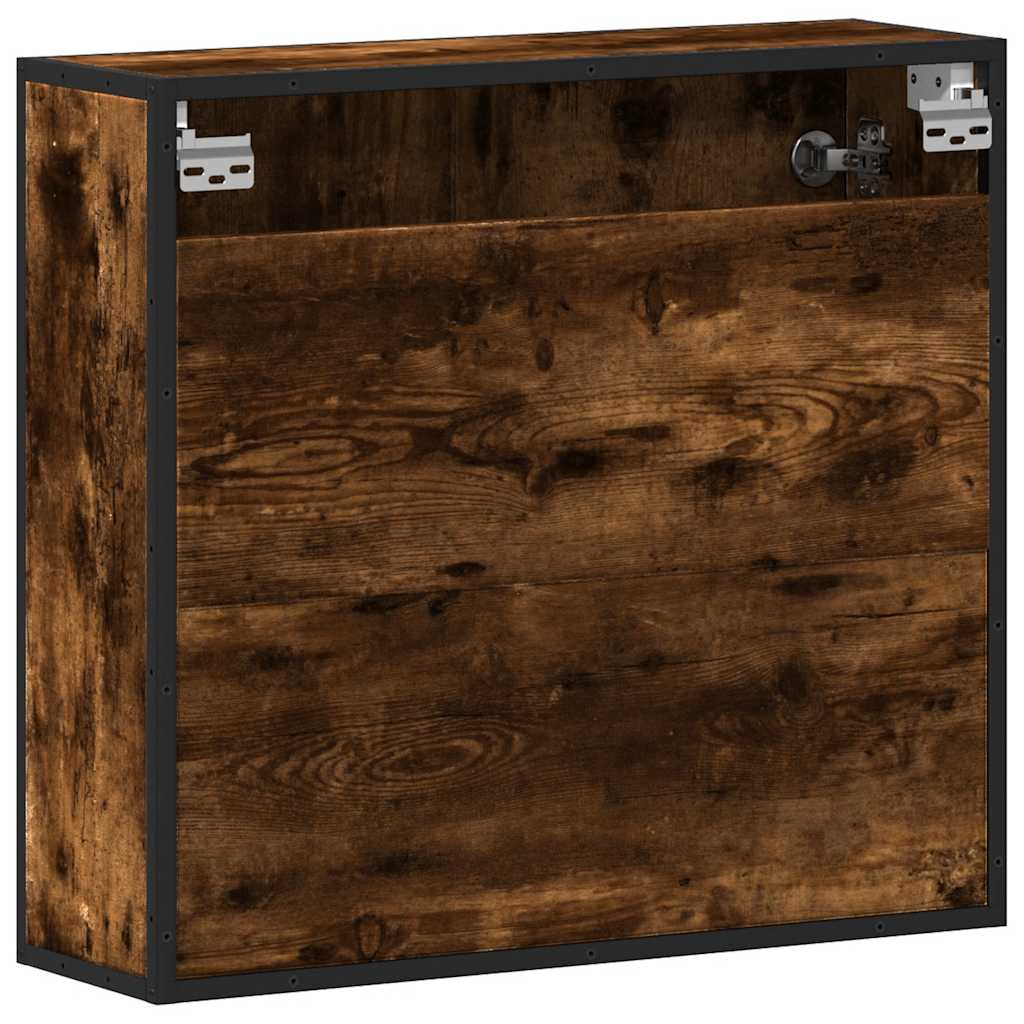 ντουλάπι καθρέφτη μπάνιου καπνιστή δρυς 65x20x60 cm