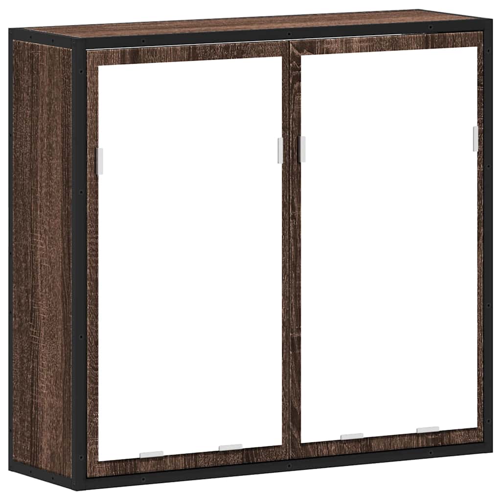 ντουλάπι καθρέφτη μπάνιου καφέ δρυς 65x20x60 cm