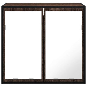 ντουλάπι καθρέφτη μπάνιου καφέ δρυς 65x20x60 cm
