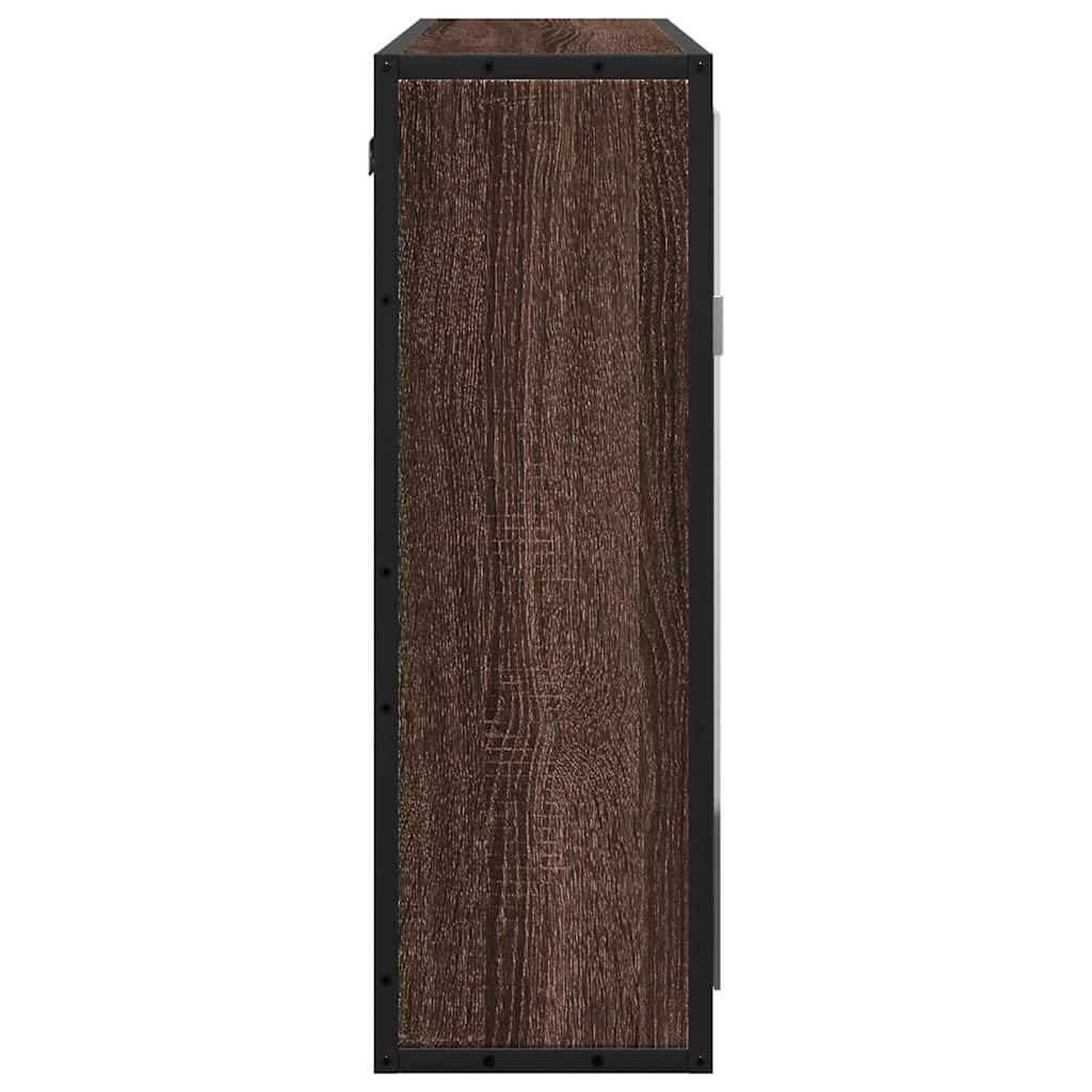 ντουλάπι καθρέφτη μπάνιου καφέ δρυς 65x20x60 cm