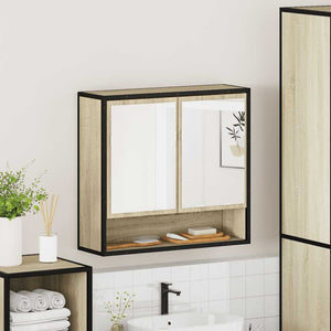 Ντουλάπι Καθρέφτη Μπάνιου Sonoma Δρυς 65 x 20 x 60 εκ. από Τεχνητό Ξύλο - Pakobazaar