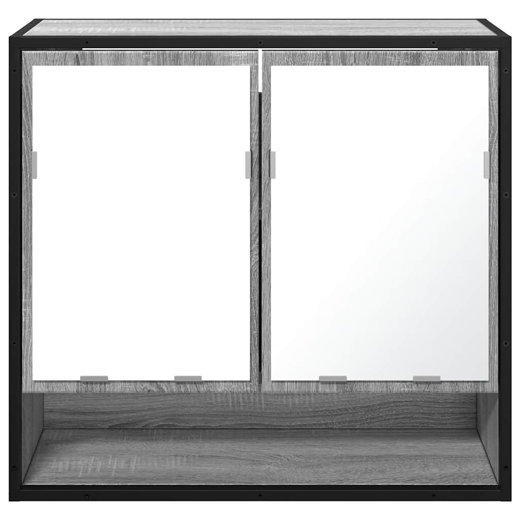 Ντουλάπι καθρέφτη μπάνιου Γκρι Sonoma 65x20x60 cm - Pakobazaar