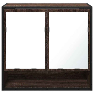 ντουλάπι καθρέφτη μπάνιου καφέ δρυς 65x20x60 cm