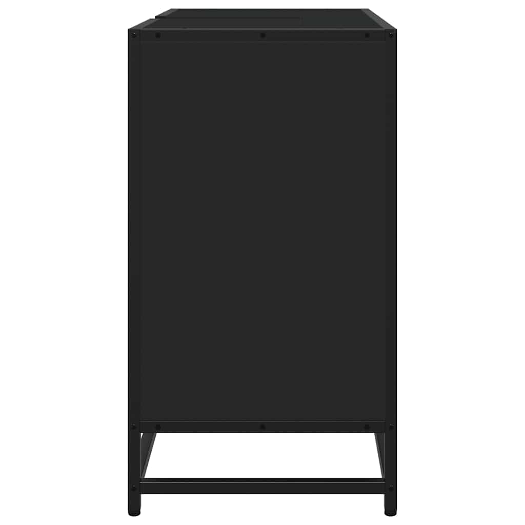 ντουλάπι νιπτήρα μπάνιου μαύρο 65x33x60 cm κατασκευασμένο ξύλο