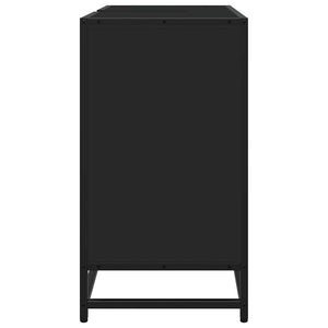 ντουλάπι νιπτήρα μπάνιου μαύρο 65x33x60 cm κατασκευασμένο ξύλο