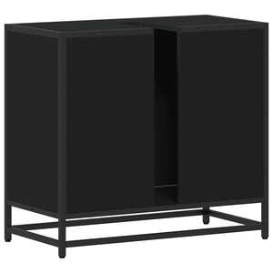 ντουλάπι νιπτήρα μπάνιου μαύρο 65x33x60 cm κατασκευασμένο ξύλο