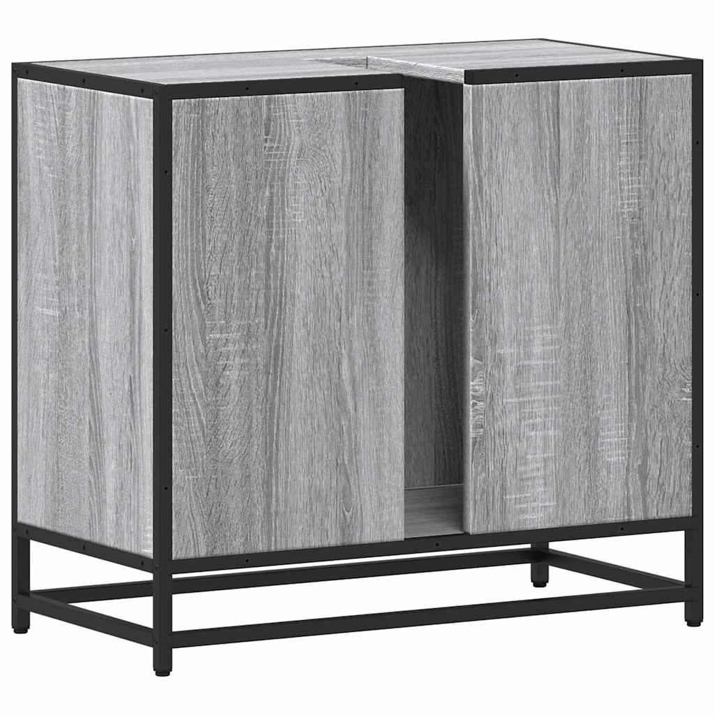 Ντουλάπι νιπτήρα μπάνιου γκρι Sonoma 65x33x60 cm