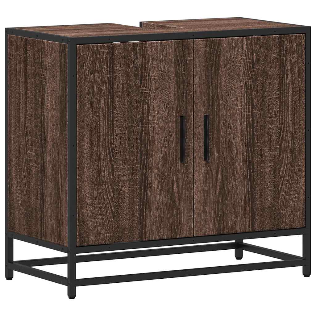 ντουλάπι νιπτήρα μπάνιου καφέ δρυς 65x33x60 cm - Pakobazaar