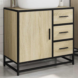 Ντουλάπι Νιπτήρα Μπάνιου Sonoma Δρυς 65x33x60 εκ. Επεξ. Ξύλο - Pakobazaar