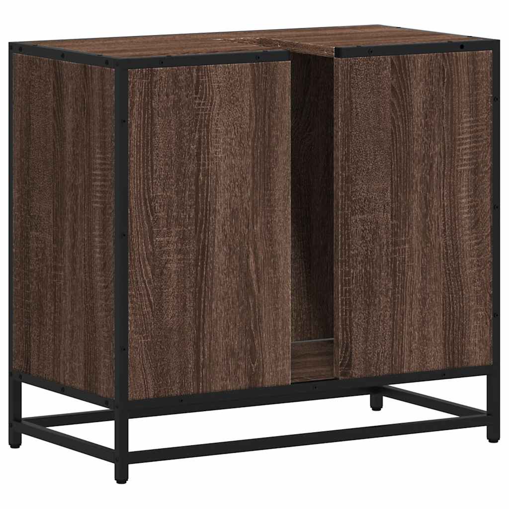 ντουλάπι νιπτήρα μπάνιου καφέ δρυς 65x33x60 cm - Pakobazaar