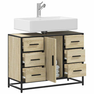 Ντουλάπι Μπάνιου Νιπτήρα Sonoma Δρυς 80 x 33 x 60εκ. Επεξ. Ξύλο