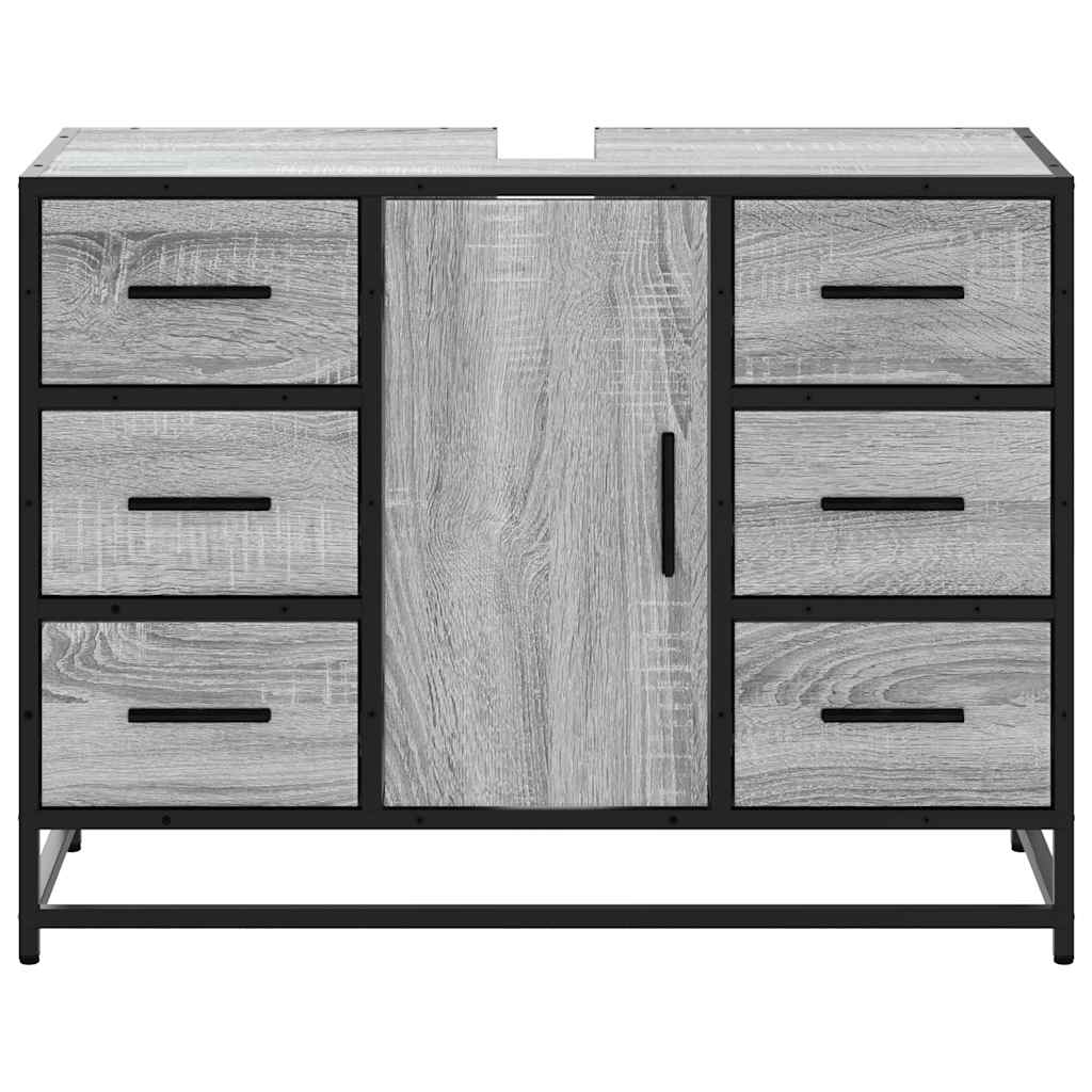 Ντουλάπι Μπάνιου Νιπτήρα Γκρι Sonoma 80 x 33 x 60εκ. Επεξ. Ξύλο